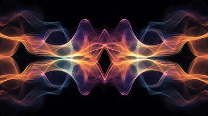 Obraz premium Symphony of Light - Symmetrical Flowing Neon Waves