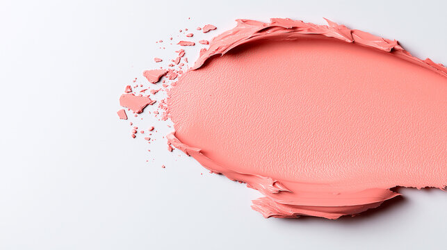 A minimalistic a pink makeup swatch for lipcream, close up swotch, texture