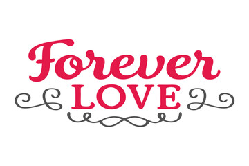 Forever Love Lettering with Floral Wreaths.