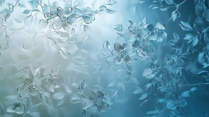 Delicate Floral Design with Blue Background