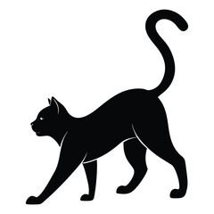 silhouette of a cat stretching