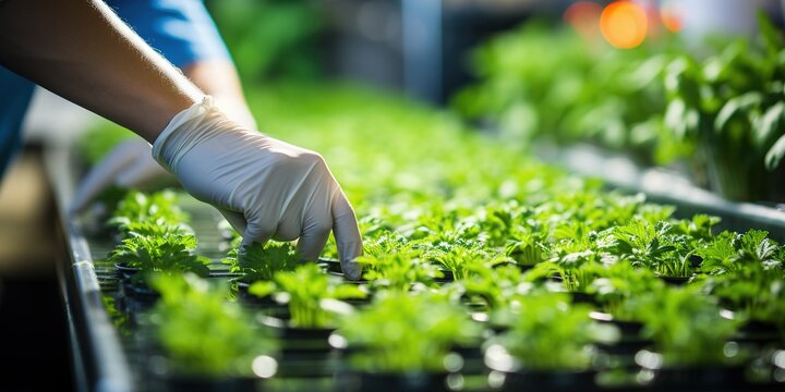 person watering plants
