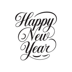 happy new year typography silhouette vector arts 