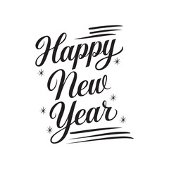 happy new year typography silhouette vector arts 
