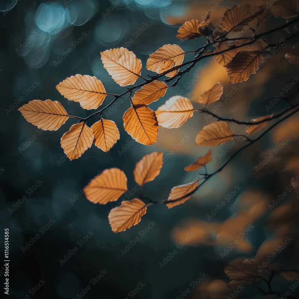Poster Abstract vector background with autumn leaves Autumn banner with grainy photocopy effect. Frame of leaves, template for poster, cover, advertisement, web site.
