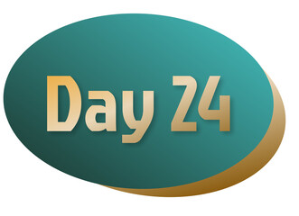 Day of the week identification label, green and gold, day 24.