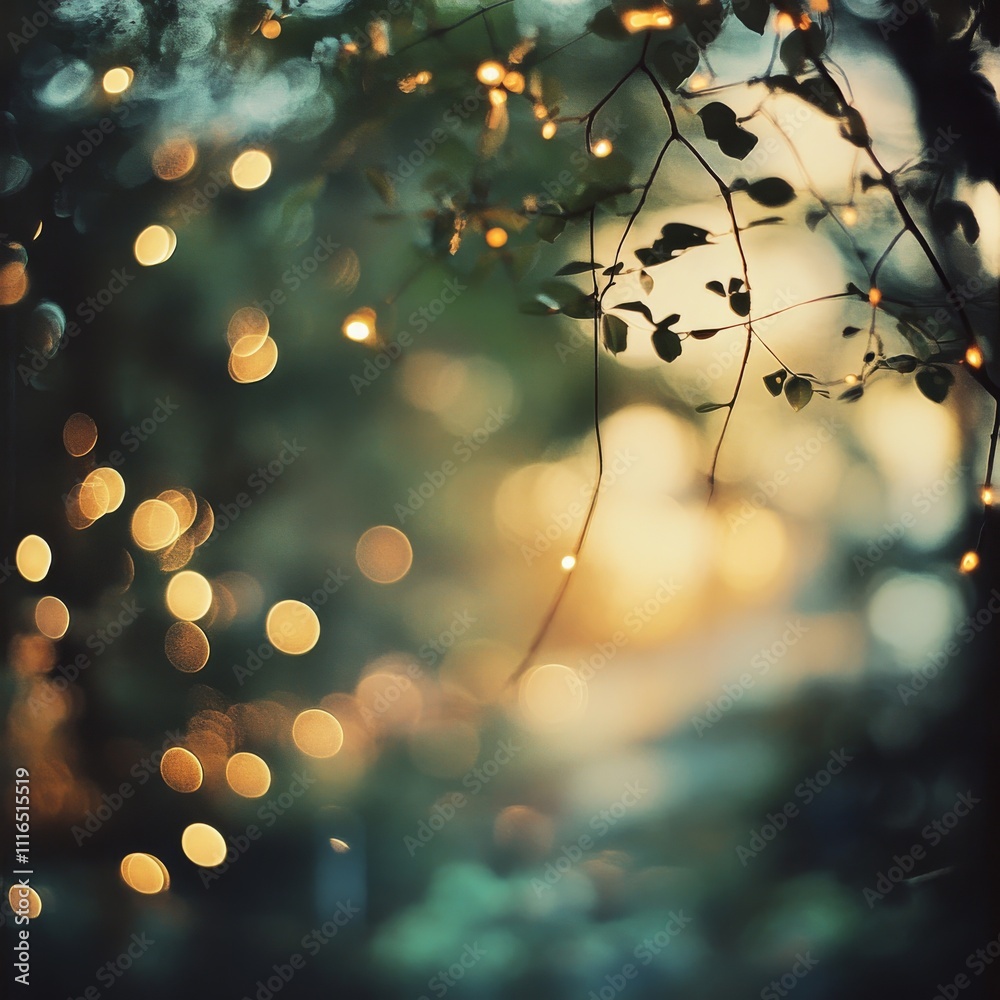 Poster blurred refraction light, bokeh or flare overlay effect