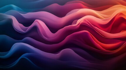 Obraz premium Abstract Wavy Gradient Pattern in Blue, Pink, and Red Hues