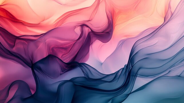 Abstract Artwork with Flowing, Intertwined, and Shimmering Colors