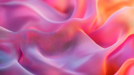 Obraz premium Abstract Wavy Pink and Orange Mesh Texture