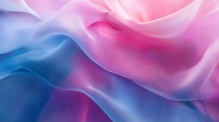 Obraz premium Abstract Draped Gradient Fabric in Shades of Pink and Blue