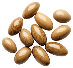 Obraz premium PNG Scattered wooden oval beads