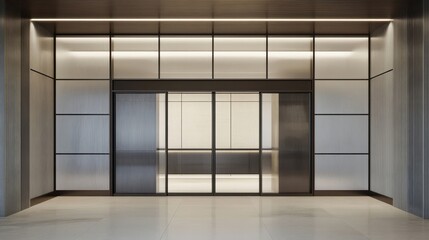 Modern Office Building Elevator Entrance Interior