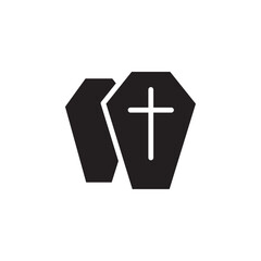 Coffin icon Flat line illustration