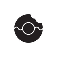 Donut icon Flat line illustration