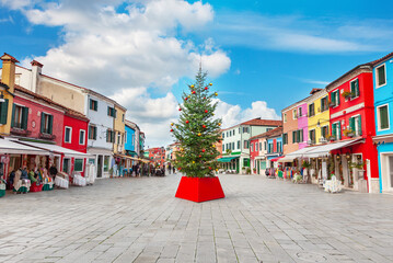 Obraz premium Christmas tree on the island of Burano
