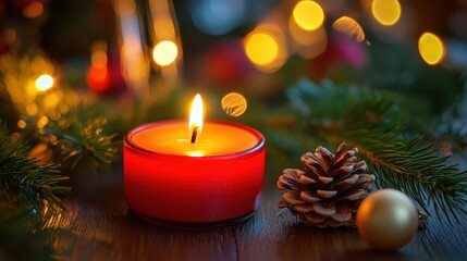 Candlelight with Christmas decor