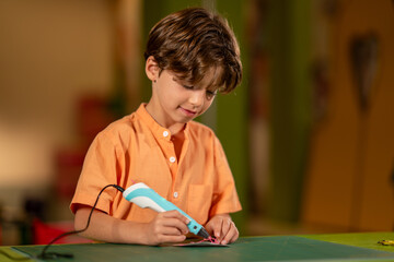  A young boy engaging with educational toys, enjoying a fun and interactive learning experience in...