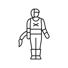 video game cosplay female line icon vector. video game cosplay female sign. isolated contour symbol black illustration