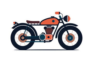 Obraz premium Retro Motorcycle Silhouette Vector - Classic Vintage Bike Design for Freedom and Adventure