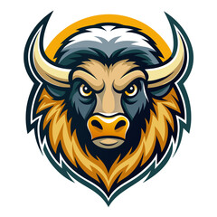 Bison mascot logo vector illustration