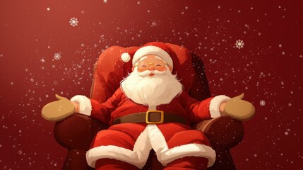Santa rest sitting in arm chair