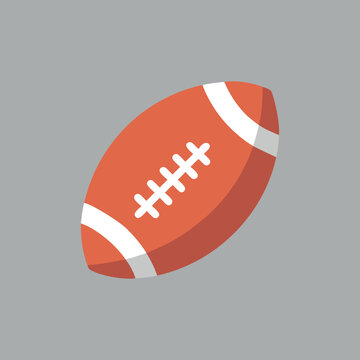 recommend clip art: American football ball cartoon illustration. American football ball vector icon. Football ball in flat design. Sport concept. Vector illustration.