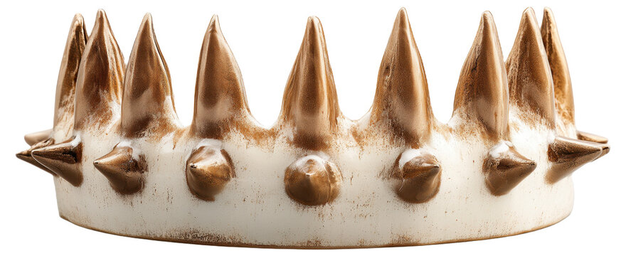 Bronze and white spiked crown with a textured finish