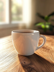 Fototapeta premium Cup of coffee on wooden table