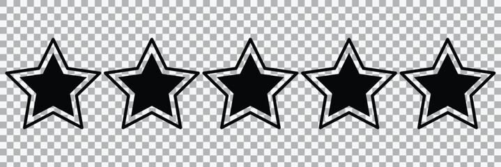 Obraz premium Five star rating customer review icon. Star icon rating symbol reward rating mark set. Vector illustration.