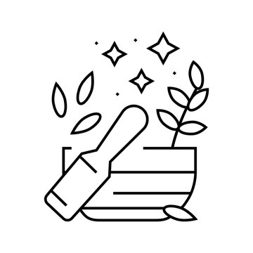 recommend clip art: herbal medicine acupuncture line icon vector. herbal medicine acupuncture sign. isolated contour symbol black illustration