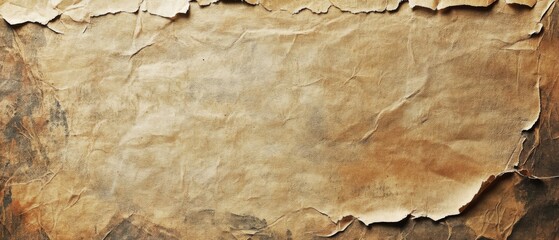 Tattered and Worn Brown Paper with Ripped Edges
