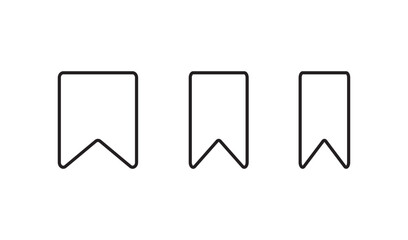 Bookmark Symbol Icon Set, Save and add to favourites vector icon..