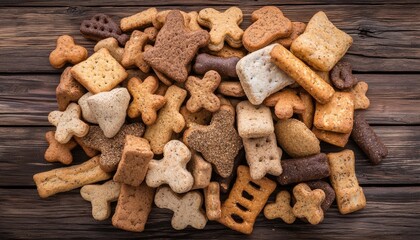 Fototapeta premium Delicious dog treats for happy pets home kitchen food photography rustic setting close-up view pet care concept