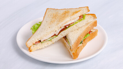 Club sandwich on plate
