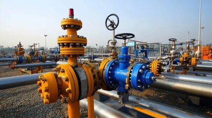 Industrial Pipeline System With Valves And Control Equipment