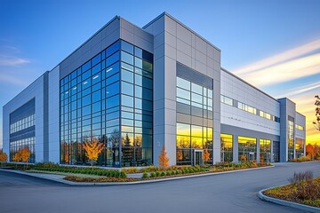 A large building with a lot of windows and a glass facade