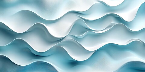 Fototapeta premium Waves of blue and white fabric create a flowing texture that evokes calmness and tranquility