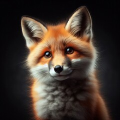 Fototapeta premium Captivating Fox Portrait in Studio-Like Perfection