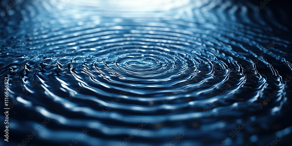 Poster calm water ripples reflect soft light creating serene patterns in a tranquil setting
