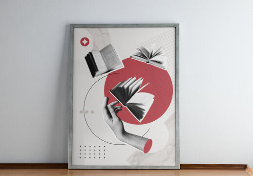 Empty Picture Frame Leaning Against a Wall Indoors