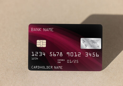 Credit Card on a Neutral Background With Shadow