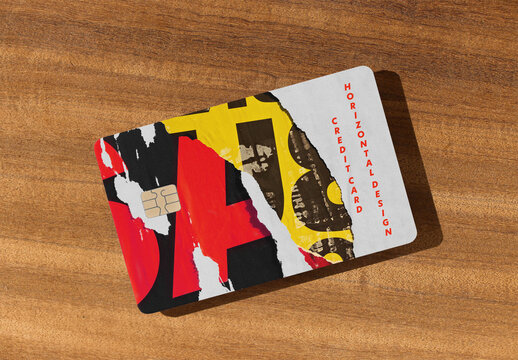 Minimalist Debit Card on Wooden Surface