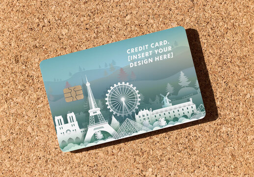 Credit Card on a Corkboard Surface