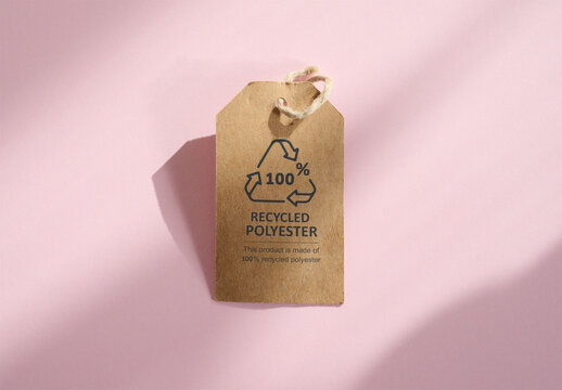 Clothes Tag on Pink Background With Shadow