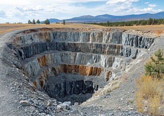 Dramatic escarpments and steep slopes formed by tectonic boundary