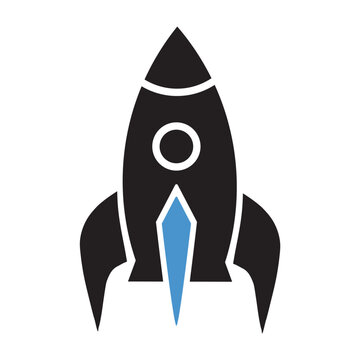 recommend clip art: Rocket icon in simple line design representing space exploration and innovation for modern projects