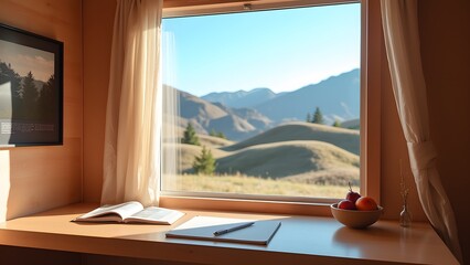 Cozy Workspace with Stunning Hill View