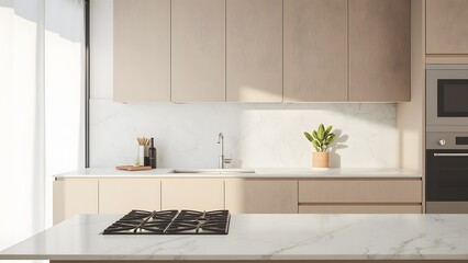 Modern Minimalist Kitchen Design with Sleek Countertops