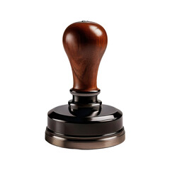 Crafting the perfect brew coffee tamper with polished wooden handle transparent background for nation's baristas